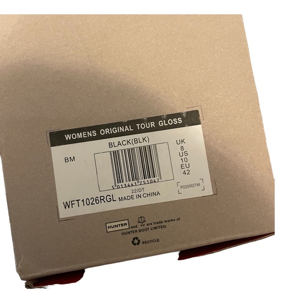 NEW Hunter Original Tour Gloss Tall Rain Boots Black Size 10 - Picture 8 of 8